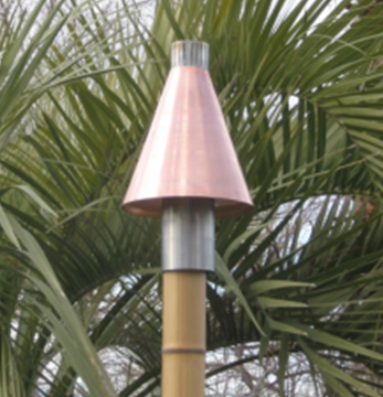 Fire by Design Copper Cone Automated Gas Tiki Torch + Free Cover - The Fire Pit Collection