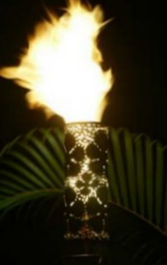 Fire by Design Plumeria Gas Tiki Torch / Manual Light + Free Cover - The Fire Pit Collection