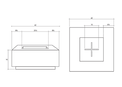 Prism Hardscapes Fire Table Tavola 42 - Free Cover