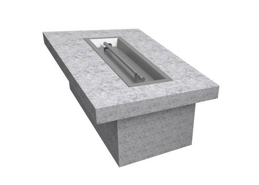 The Outdoor Plus 84" x 36" x 16" Ready-to-Finish Rectangular Gas Fire Table Kit + Free Cover - The Fire Pit Collection