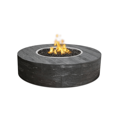 The Outdoor Plus Sequoia Wood Grain Concrete Fire Pit + Free Cover