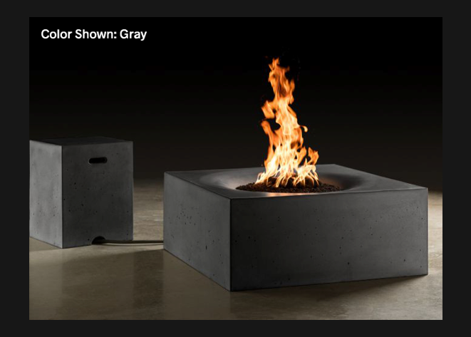 Square Fire Table Horizon 36" with Electronic Ignition - Free Cover