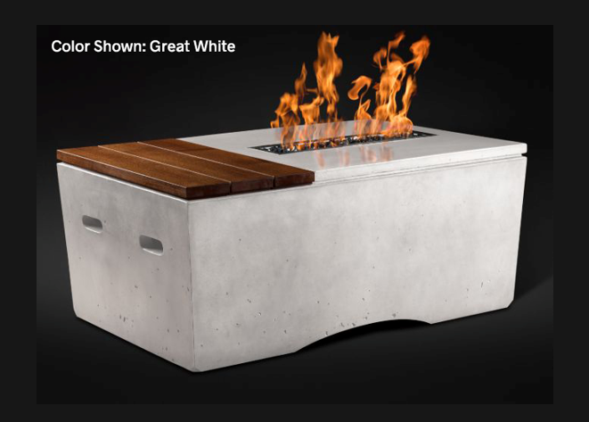Fire Table Oasis: Rectangular  48" with Electronic Ignition - Free Cover