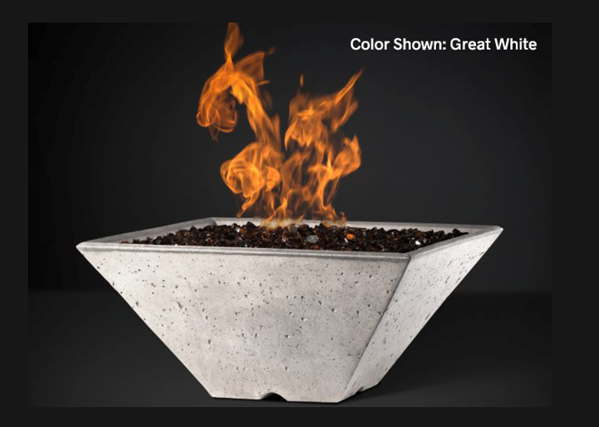 Slick Rock Concrete Ridgeline Square Fire Bowl with Match Ignition