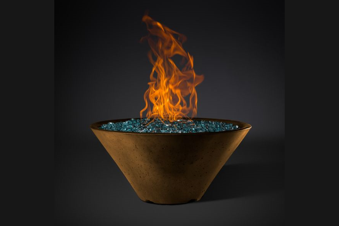 Slick Rock Concrete Ridgeline Conical Fire Bowl with Match Ignition