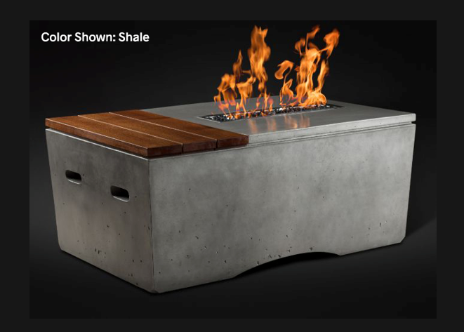 Fire Table Oasis: Rectangular 48" with Match Ignition - Free Cover