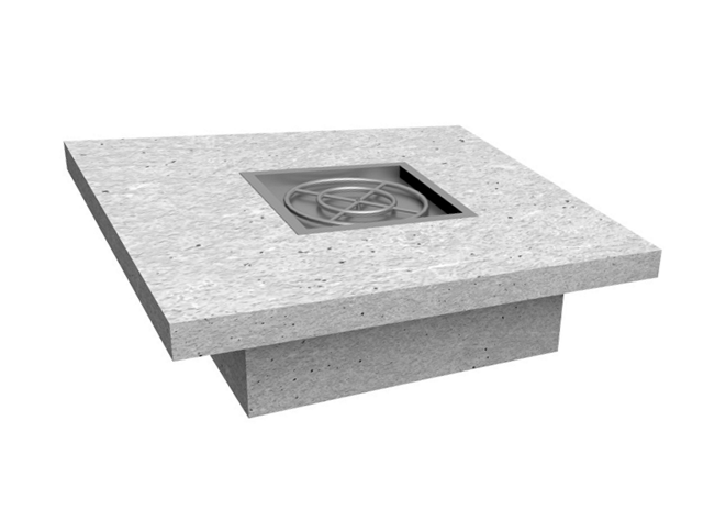 The Outdoor Plus 48" x 48" x 16" Ready-to-Finish Square Gas Fire Table Kit + Free Cover - The Fire Pit Collection