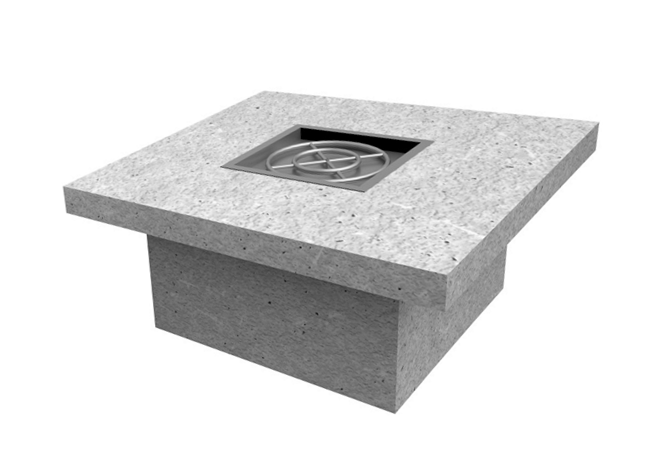 The Outdoor Plus 48" x 48" x 24" Ready-to-Finish Square Gas Fire Table Kit + Free Cover - The Fire Pit Collection