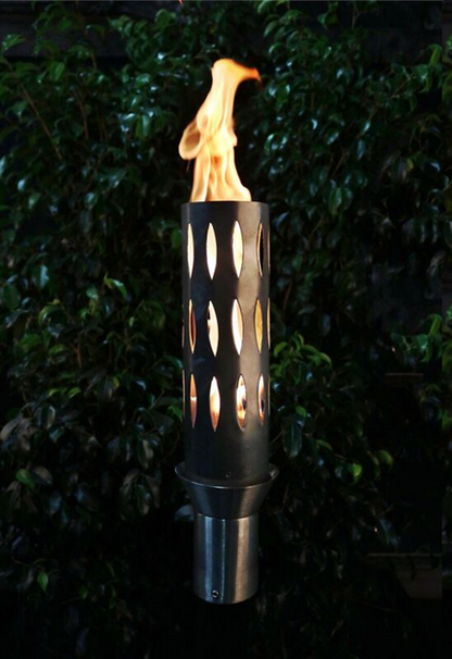 The Outdoor Plus Ellipse Fire Torch / Stainless Steel + Free Cover - The Fire Pit Collection