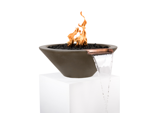 The Outdoor Plus Cazo Concrete Fire & Water Bowl + Free Cover - The Fire Pit Collection