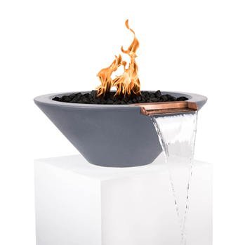 The Outdoor Plus Cazo Concrete Fire & Water Bowl + Free Cover - The Fire Pit Collection