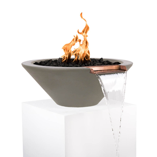 The Outdoor Plus Cazo Concrete Fire & Water Bowl + Free Cover - The Fire Pit Collection