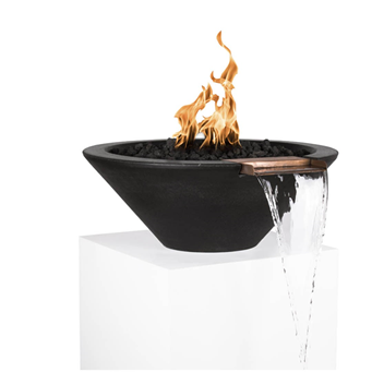 The Outdoor Plus Cazo Concrete Fire & Water Bowl + Free Cover - The Fire Pit Collection