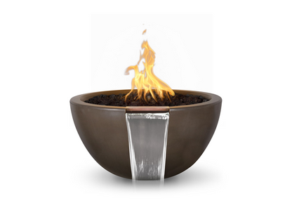 The Outdoor Plus Luna Concrete Fire & Water Bowl + Free Cover - The Fire Pit Collection