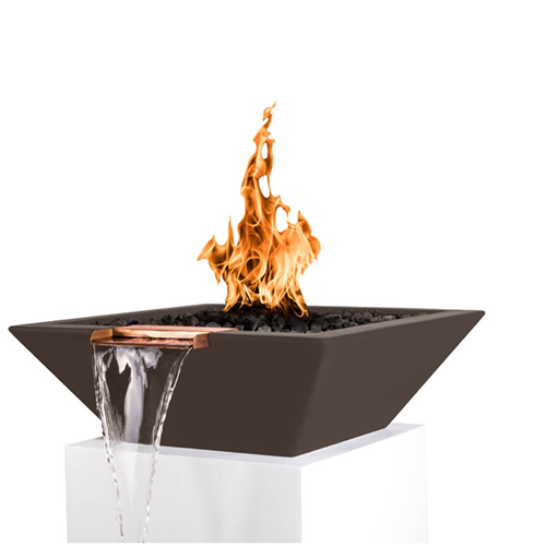 The Outdoor Plus Maya Concrete Fire & Water Bowl + Free Cover - The Fire Pit Collection