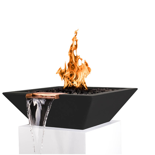 The Outdoor Plus Maya Concrete Fire & Water Bowl + Free Cover - The Fire Pit Collection