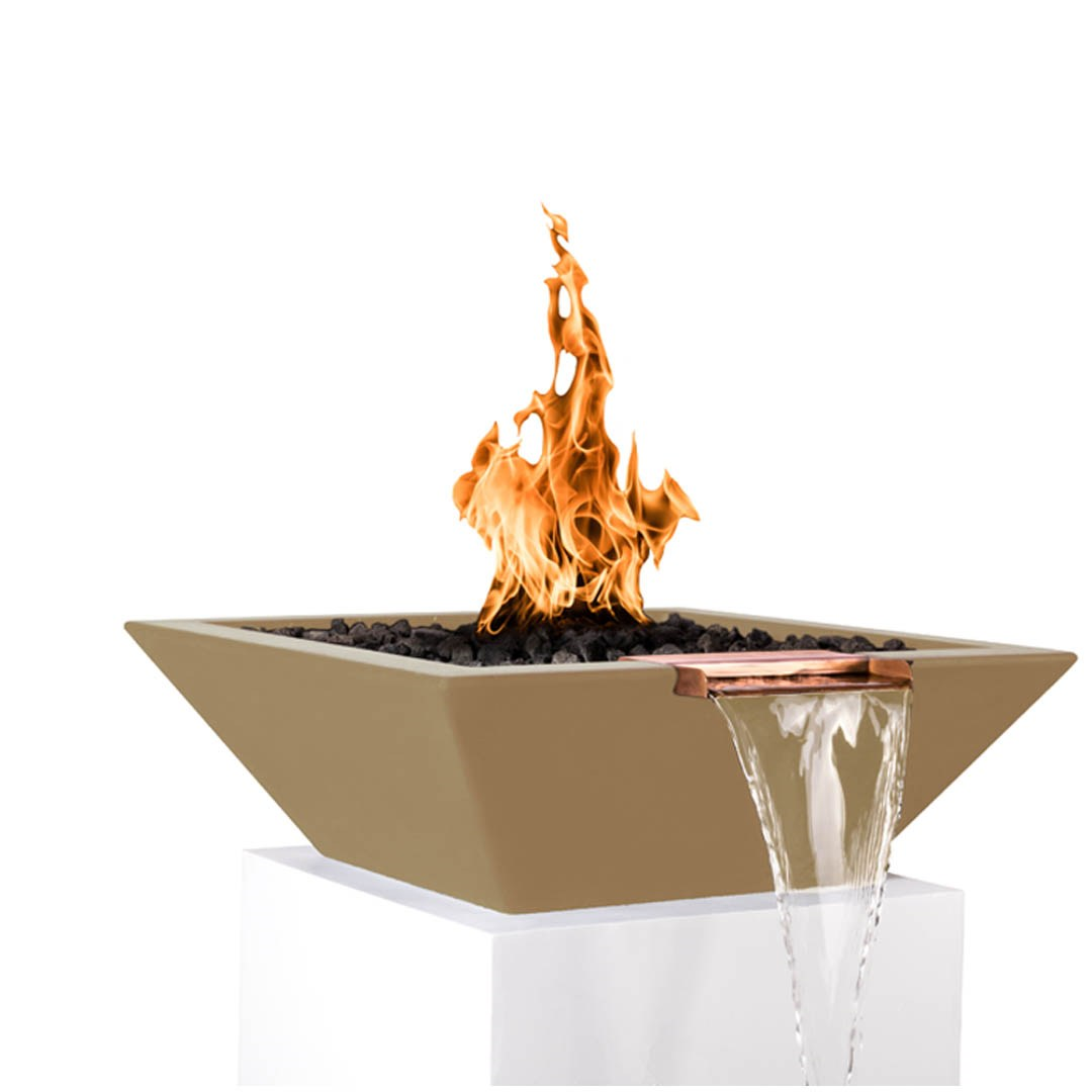 The Outdoor Plus Maya Concrete Fire & Water Bowl + Free Cover - The Fire Pit Collection