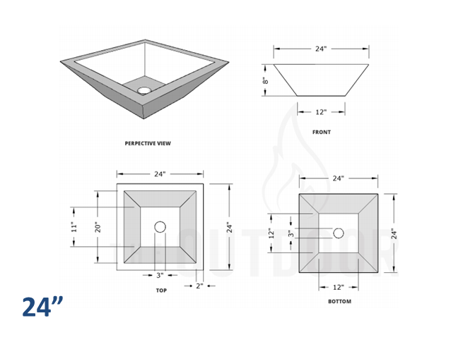 The Outdoor Plus Maya Concrete Planter Bowl - The Fire Pit Collection