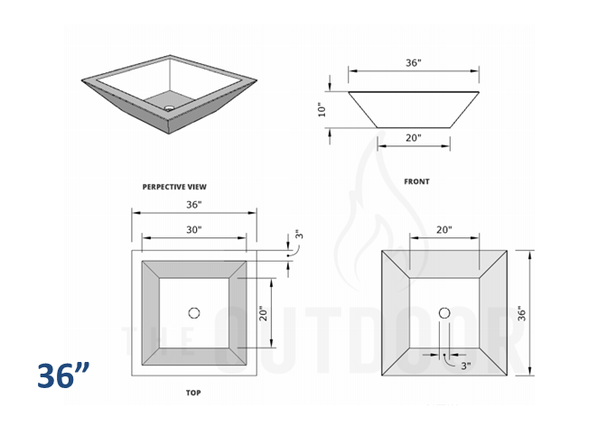 The Outdoor Plus Maya Concrete Planter Bowl - The Fire Pit Collection