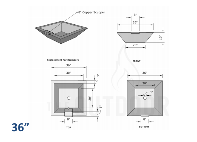 The Outdoor Plus Maya Concrete Planter Bowl with Water - The Fire Pit Collection