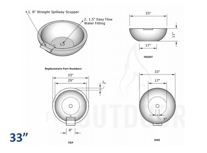 The Outdoor Plus Sedona Concrete Planter Bowl with Water - The Fire Pit Collection