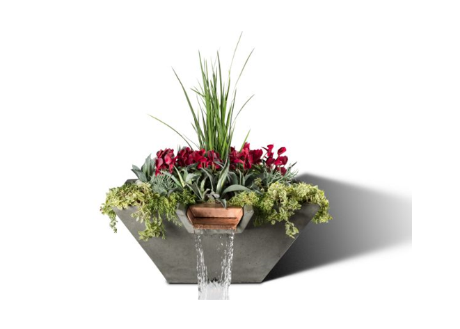 Slick Rock Concrete Cascade Square Planter and Water Bowl