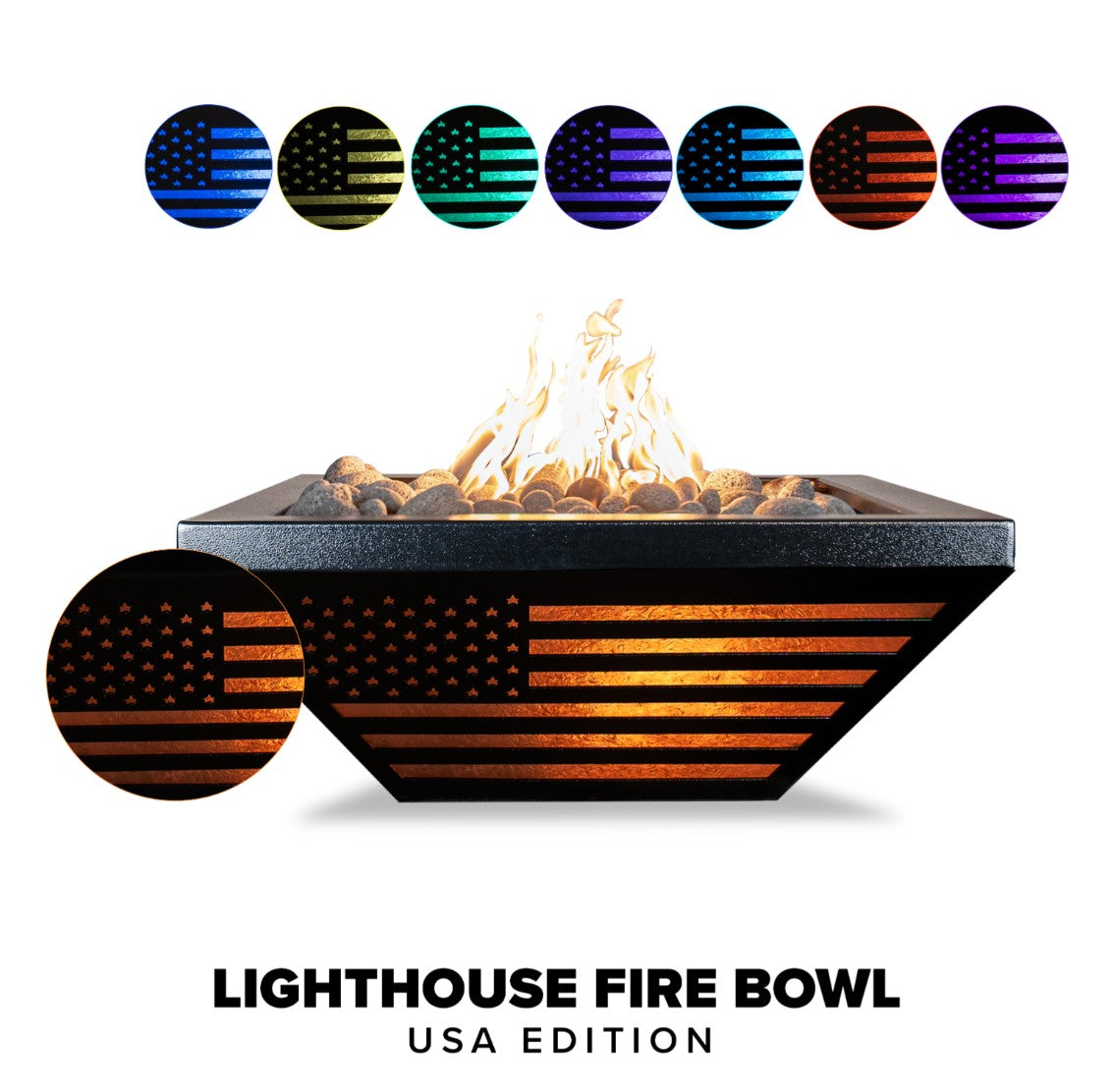 The Outdoor Plus Lighthouse Collection Fire Bowls - Free Cover
