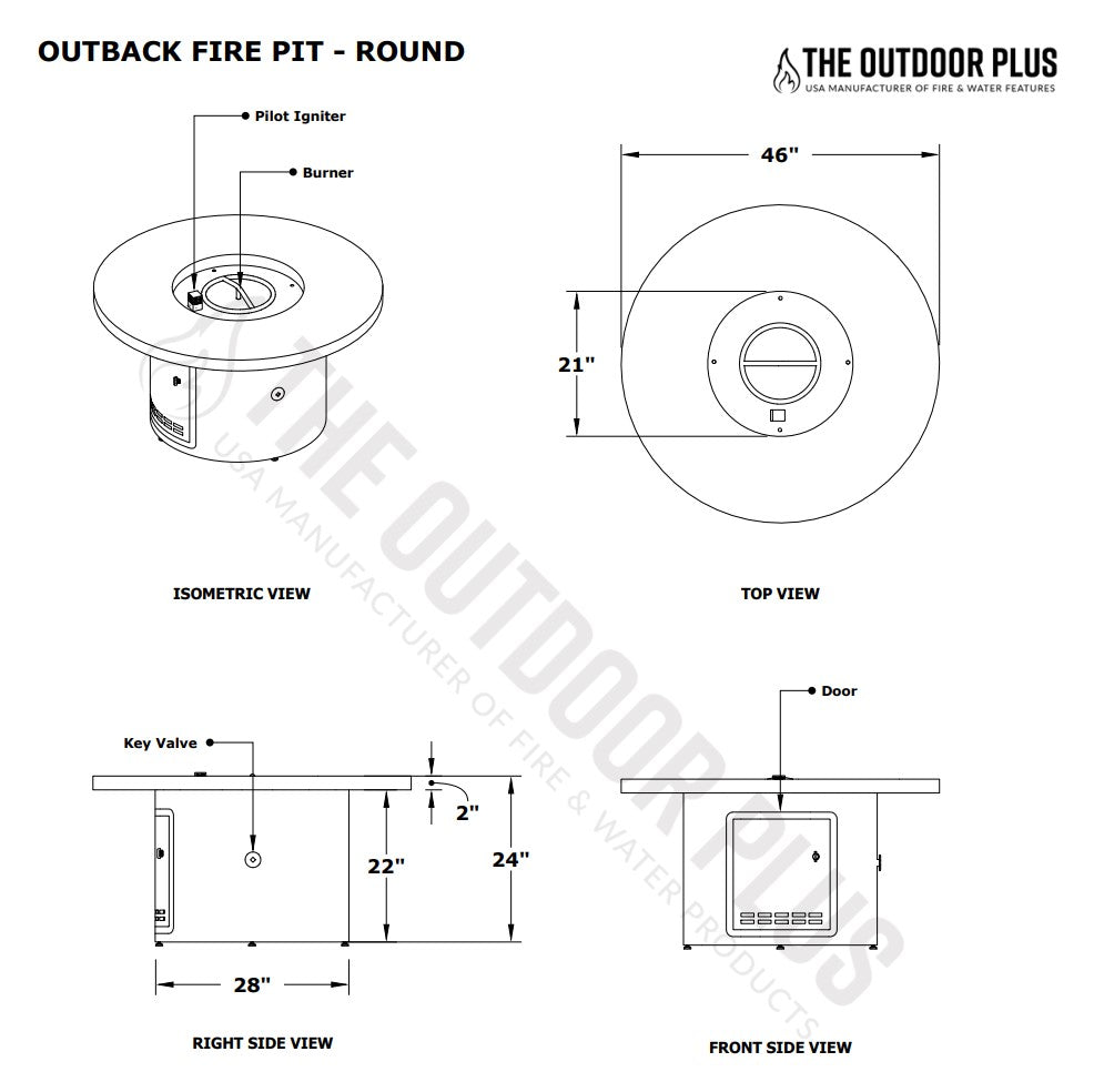 The Outdoor Plus Round Outback Fire Pit - Free Cover